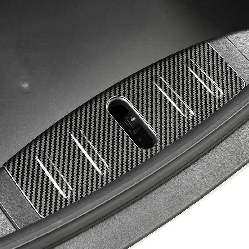 

Front trunk protection panel decoration sticker front storage box cover lock modification For Tesla Model3