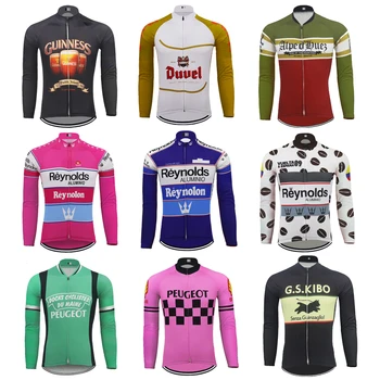 

Multi Retro classic cycling jersey Men's long sleeve jerseys Thermal winter fleece and no fleece MTB maillot ciclismo 9 style