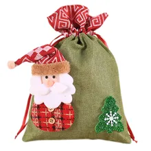 Новые горячие рождественские украшения, подарочные пакеты из мешковины, посылка для детей, конфеты, печенья, мешок, рождественские подарки, USJ99
