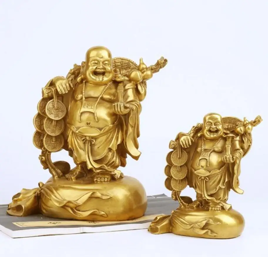 Maitreya Buddha Protection Figurine Chinese Natural Red Organic Cinnabar Amulet 