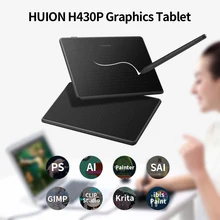 Huion h430p 4096 níveis 5080 lpi digital gráficos comprimidos 233pps assinatura caneta tablet animação profissional placa de desenho tablet