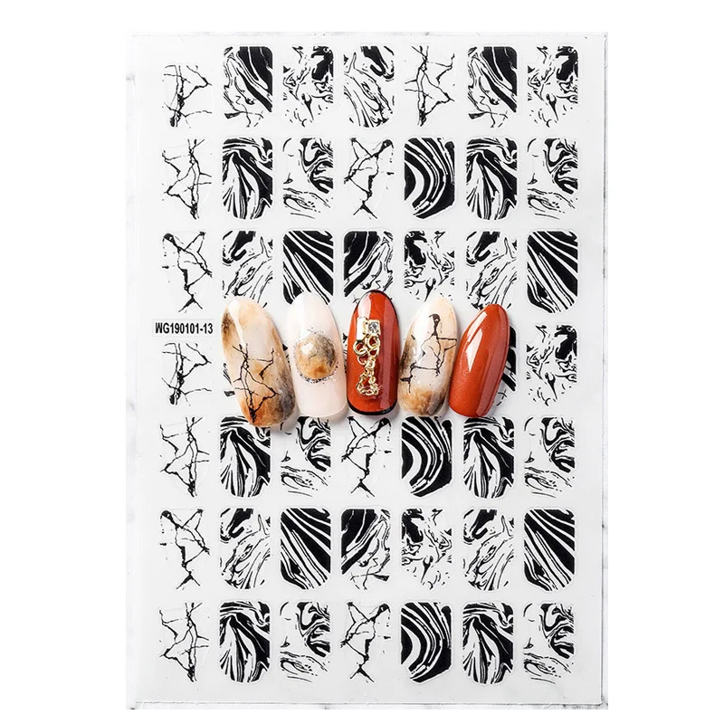 

New 3D Nail Art Stickers Marblestone Crack Clear Stickers 3D Nail Accessories for Nails Sticker Decorations