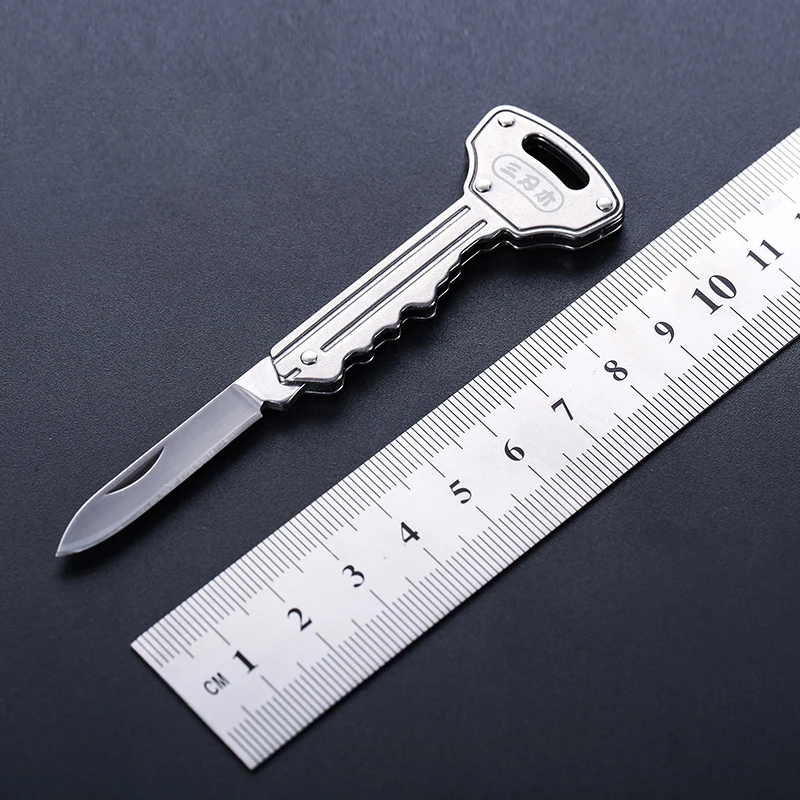 

sanrenmu 4113 Portable Multi-functional Stainless Steel Survival Folding Knife Key Shaped Keychain
