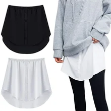 

Adjustable Fake Lower Sweep Shirt Skirt Elastic Detachable Underskirt Cotton Extender Layering Fake Hem for Girl Women 5 Sizes