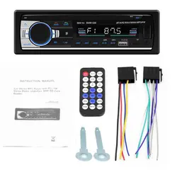 Reproductor de MP3 para coche, tarjeta de inserción de Radio, manos libres, inalámbrico, 12V, Dual U