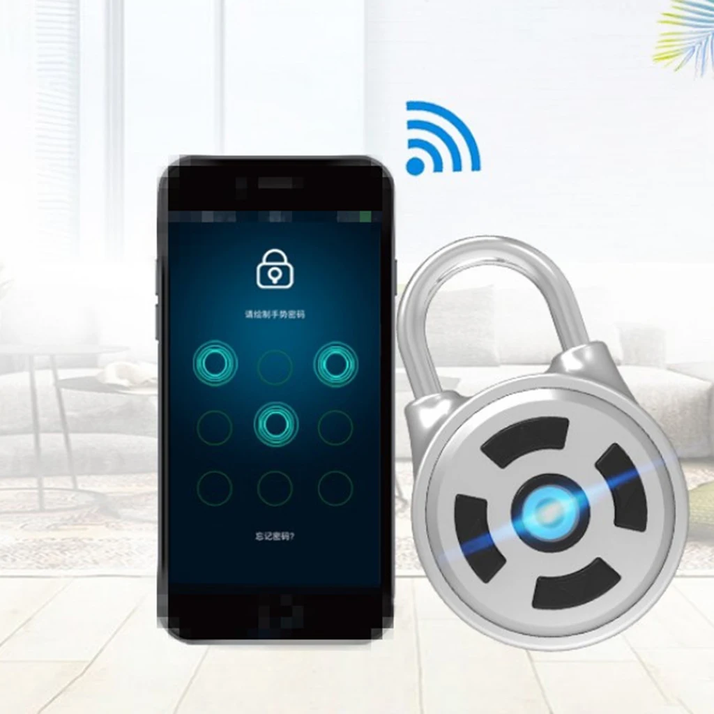 Portable Smart Code Padlock APP Wireless Bluetooth Control Lock For Bike Motorcycle Car Ressetable Zinc Alloy + Steel Aarm Lock