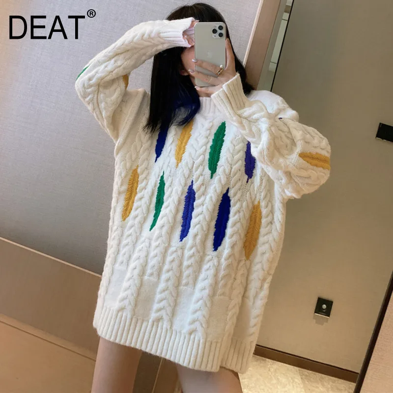 DEAT autumn and winter high collar lantern sleeves