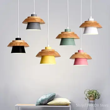 

Nordic Macaroon Restaurant Chandelier Lights Modern Minimalist Color Pendant Lamp Bar Creative Cafe Luminaire Suspendu Lighting