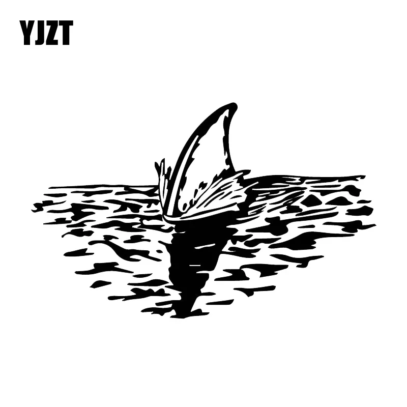 YJZT 11CM*17.8CM Car Side Door Window Decoration Shark Sticker Vinyl Decal Black/Silver C30-0103 | Автомобили и мотоциклы