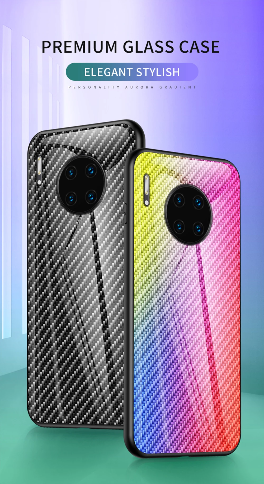 Модный стеклянный чехол для huawei P30 Lite P30 Pro P30 Mate30 Mate30 Pro, чехол из закаленного стекла с градиентом, защитный чехол