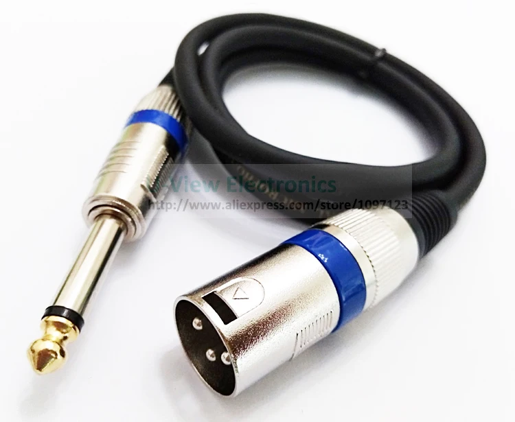 NCHTEK 1 м Чистый медный DIY Микрофон XLR 3Pin мужской Динамик Джек до 6,35 мм моно Мужской Соединительный аудиокабель/ /1 шт