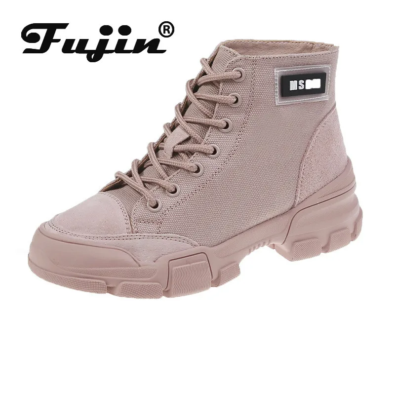 Fujin/ботинки сезон осень зима женские парусиновые ботинки Прямая поставка Новинка
