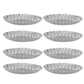 

8pcs Boat Shape Aluminum Mold Egg Tarts Cookies Buscuit Fruit Cake Molds DIY Kitchen Bakery Pastry Baking Tools