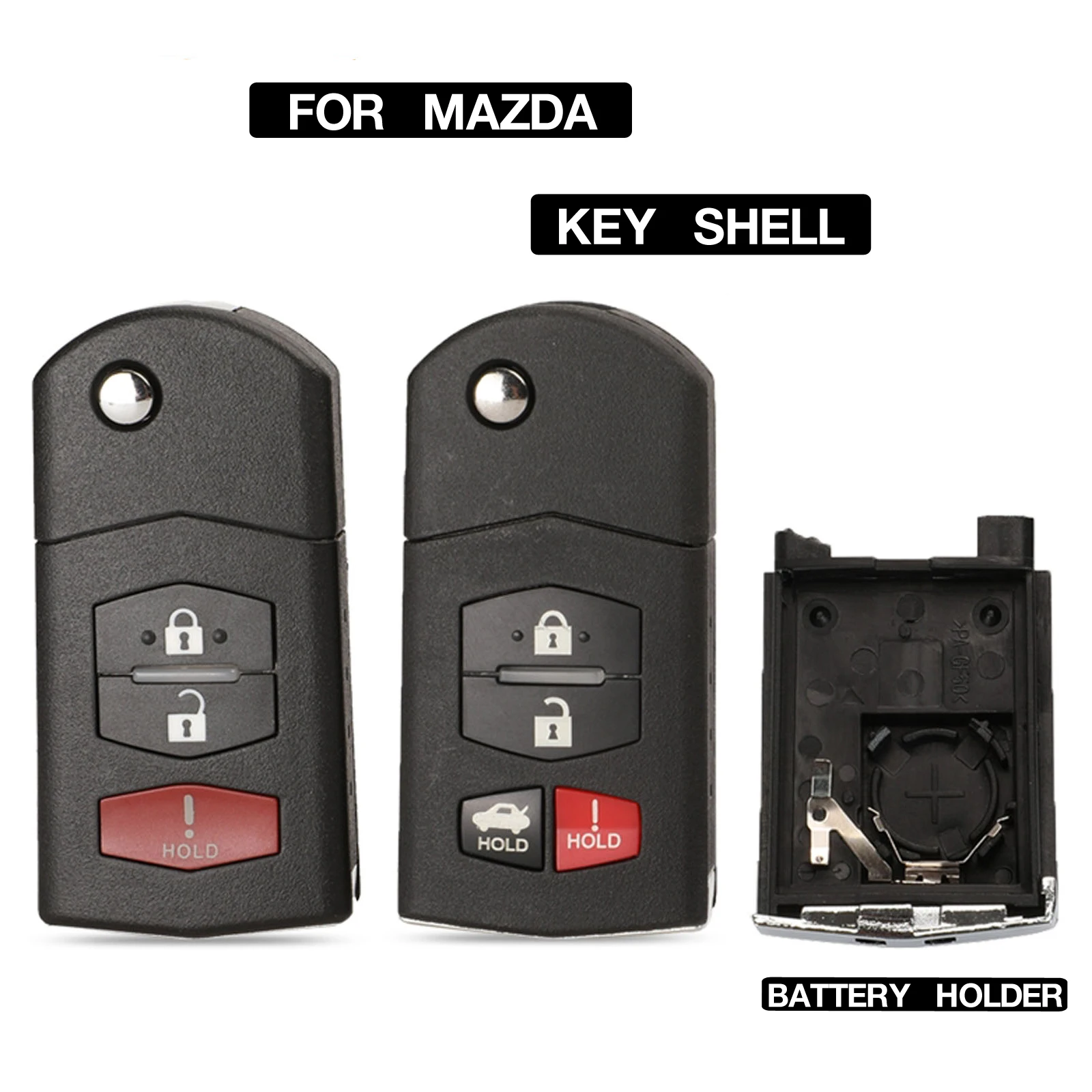 

Jingyuqin 3/4, складной чехол для ключа-брелка для MAZDA 3, 5, 6