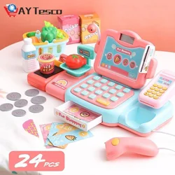 Caisse intelligente pour enfant, jouet familial, Simulation de supermarché, panier de courses, caisse enregistreuse de luxe, combinaison 