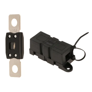 

MEGA Bolt-down Fuse 125A + MEGA Fuse Block with Cover for Marine, Truck, Boat, Van, Motorhome, Car (Hole Center 2.0inch)