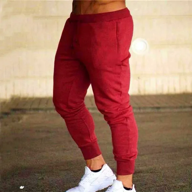 Fitness Muscle Gray Jogging Pants Solid Running Pants Men Sport Pencil Pants Men Cotton Soft Bodybuilding Joggers Gym Trousers Photo Color