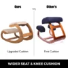 VEVOR Ergonomic Kneeling Chair Stool W/ Thick Cushion Home Office Chair Improving Body Posture Rocking Wood Knee Computer Chair 5