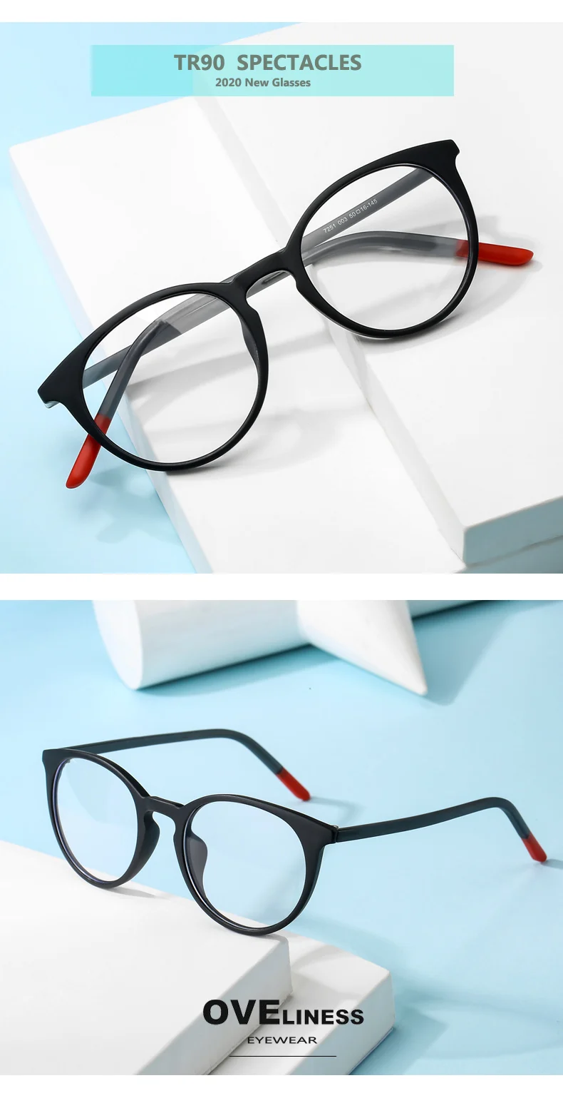 2026 mode Retro Brille Rahmen für Frauen Männer tr90 männlichen brillen rahmen Runde Neue Marke Design brillen Ultraleicht Brillen – Detail 2