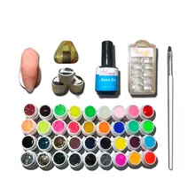 Полный набор для творчества Акриловый Набор для творчества акриловый порошок жидкие кончики для ногтей Sticeker Nail Art 36 цветов лак для ногтей Клей Набор для ногтей