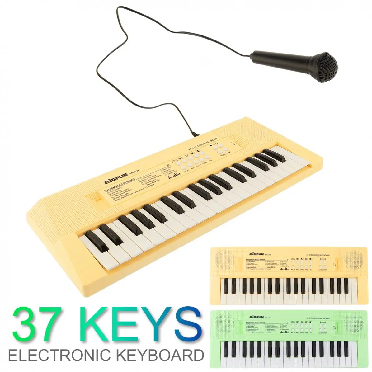 37 Keys ABS Electronic Keyboard Piano Digital Music Key Board with Microphone Children Gift Musical Enlightenment