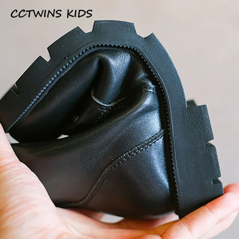 CCTWINS/детская обувь; коллекция года; зимние детские модные сапоги до колена; брендовые теплые сапоги для девочек; брендовая черная обувь для малышей; HB054