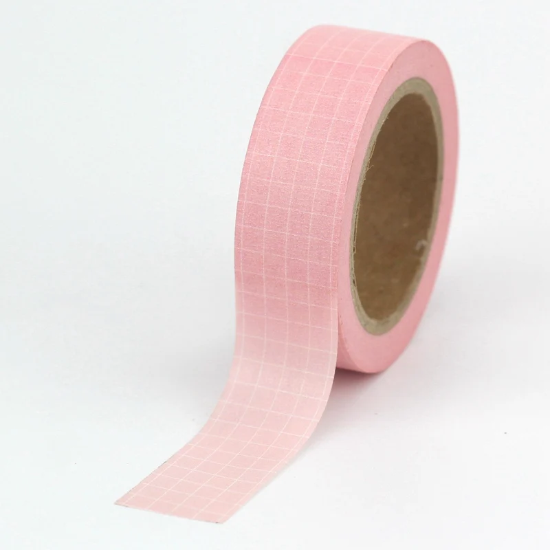 

NEW 10M Decor Eco Kraft Paper Light Pink Grid Washi Tapes for Journaling Scrapbooking Tape Cute Office School Supplies