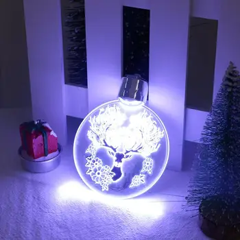 

Night Lights Christmas LED Lamp Acrylic Elk Pattern Christmas Gift pendant #3S30