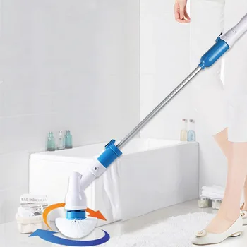 

Electric Spin Scrubber Turbo Scrub Cleaning Brush Cordless Chargeable Bathroom Cleaner with Extension Handle Adaptive Brush Tub