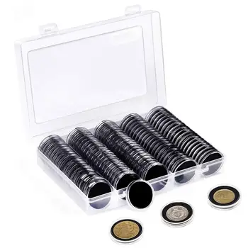 

100Pcs 17/20/25/27/30mm Gasket Pads Coin Capsule Protect Case Holder Storage Box 100 coins to maintain them sorted and organized