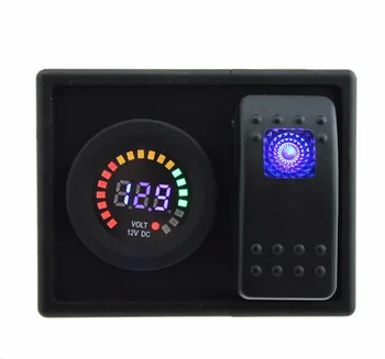 

AIZTOSS DC 12V LED Digital Panel Display voltmeter Socket with rocker switch jumper wires and housing holder