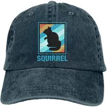 Мужская или женская Регулируемая хлопковая джинсовая бейсболка, кепка для папы с изображением белки