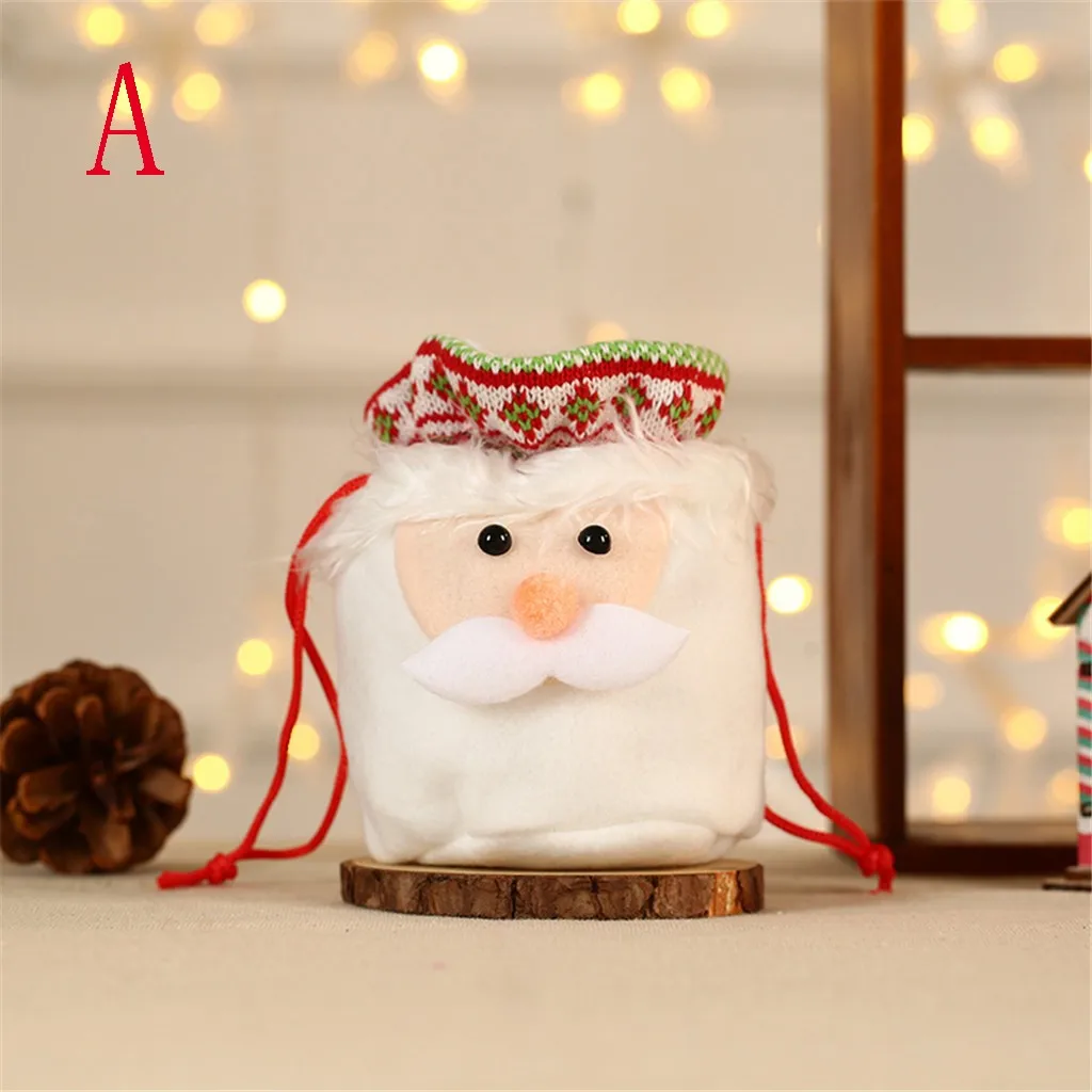 Santa Claus Christmas Snowman Elk Storage Bag Stockings Mini Candy Gift Bag Christmas Tree Decorations Christmas Ornaments