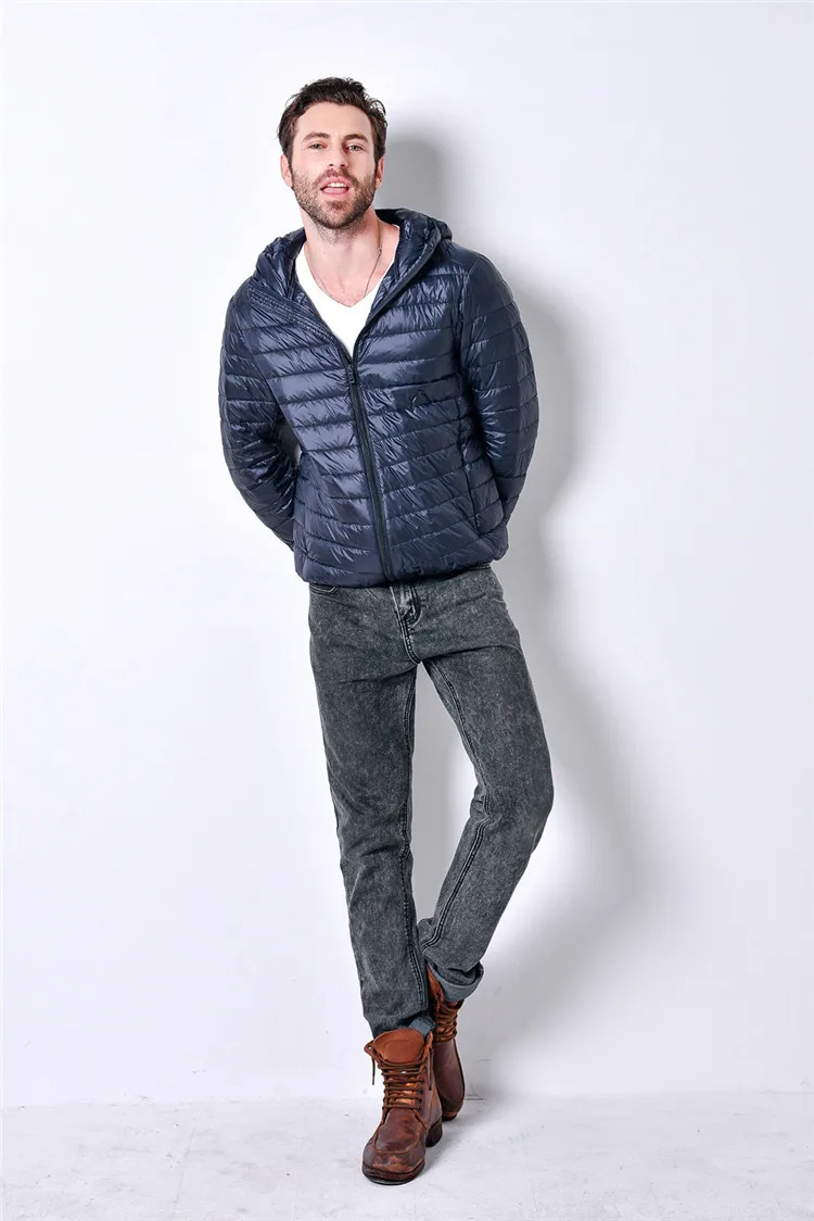 Nice New Arrive White Duck Down Jacket Men Autumn Winter Warm Coat Men Light Thin Duck Down Jacket Coats Ultra Down