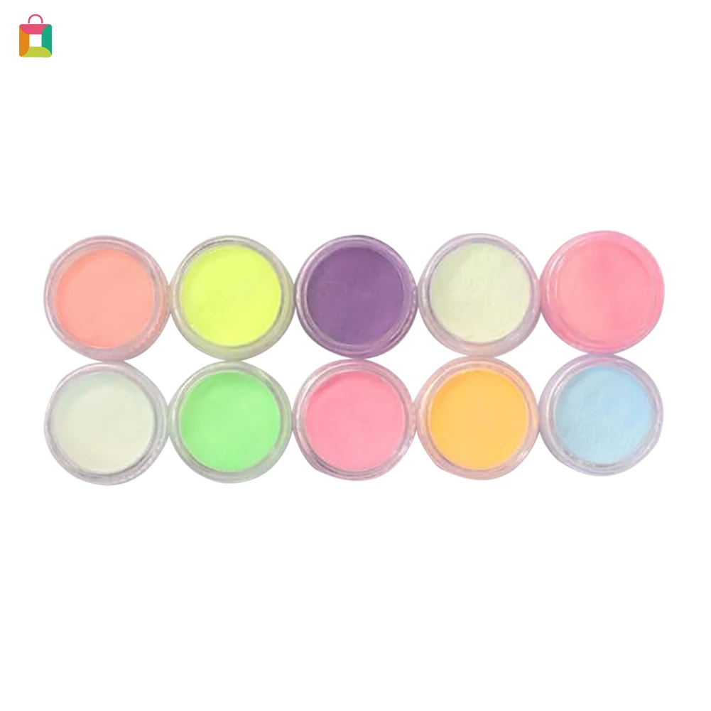 

BeautyBigBang 10 Colors Nail Art Glitter Powder DIY Luminous Nail Art Decoration Powder