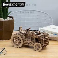 Если состояние творческих подарков Новый стиль 3D головоломки ручной работы DIY Собранные деревянные развивающие игрушки трактор