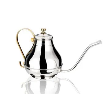 

1l Stainless Steel Coffee Pot Fine Mouth Gong Ting Pot Hand Punching Kettle Hand Punching Coffee Common Tool Coffee Service