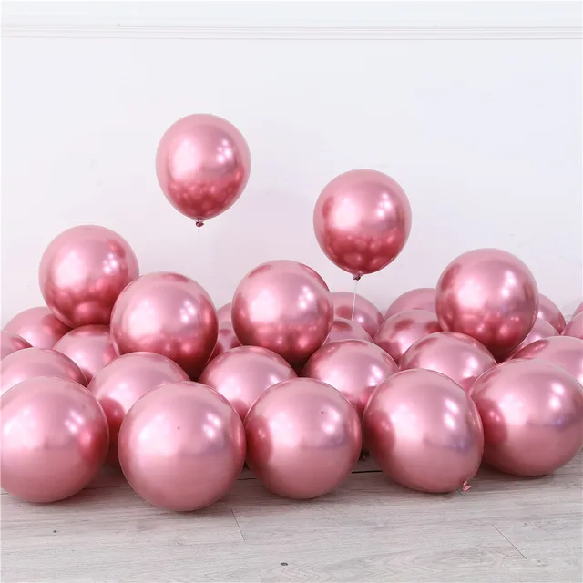 20pcs 12inch New Glossy Baby Pink Metal Pearl Latex Balloon Rose Gold Thick Chrome Metallic Globos Wedding Birthday Party Decor red 1