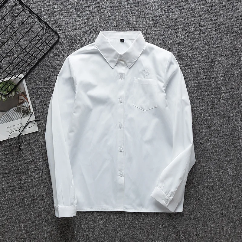 School Dress Long Sleeve Women White Shirt Women Japanese Student Girls And Boy Uniform Top Large-Size XS-5XL Unicorn JK Uniform