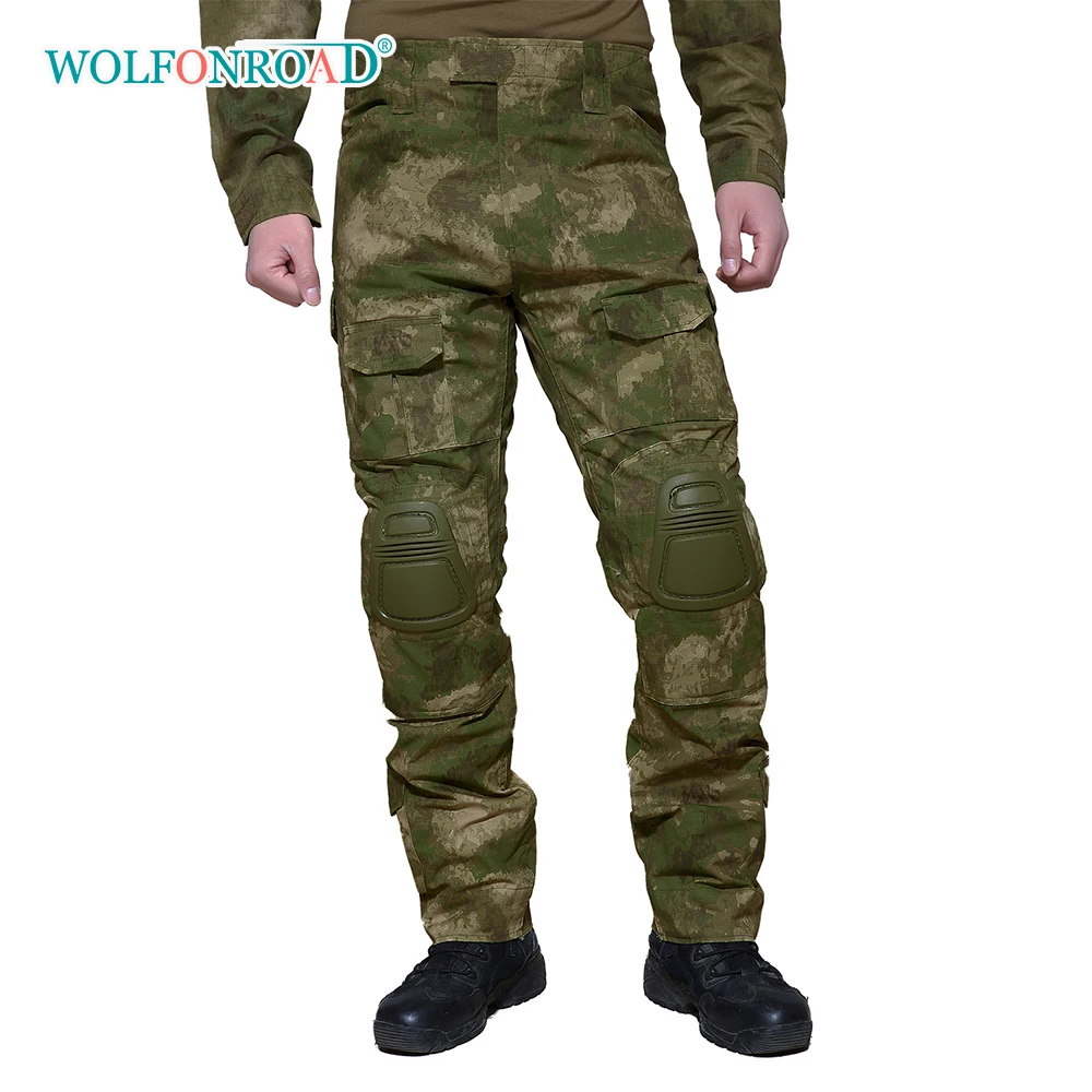 Мужские военные брюки WOLFONROAD с защитными наколенниками тактические боевые карго