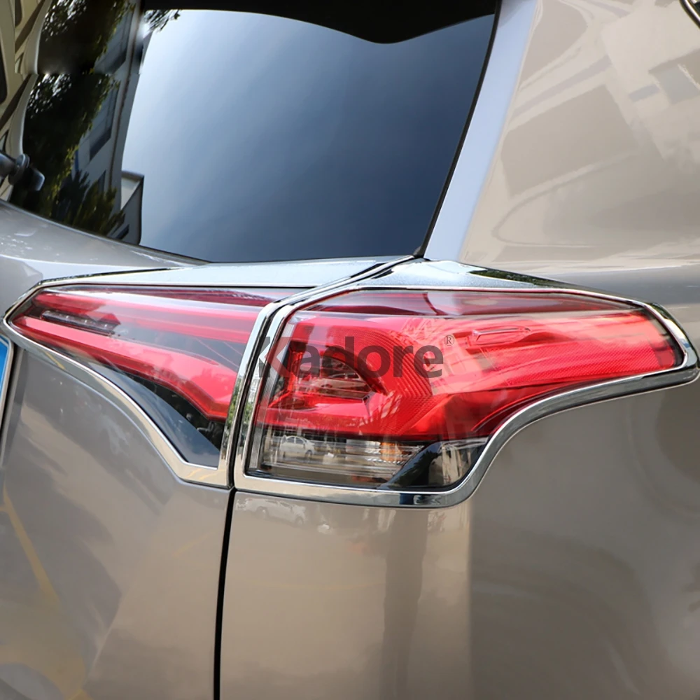 Для Toyota RAV4 RAV 4 2016 2017 ABS Chrome лампа для фары заднего света Крышка Trim фонарь рамка протектора автомобиля Стикеры аксессуары