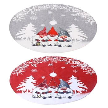 

Christmas Tree Skirt Swedish Gnome Tomte Ornament Carpet Floor Mat Base Cover Xmas New Year Party Decoration