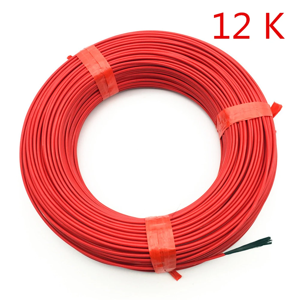 12 K 100m 12K 33Ohm 24k 18.5Ohm углеродное волокно Нагревательные Кабели инфракрасный лучистый провод для обогрева пола дома фермы отопительное оборудование - Цвет: 12 K