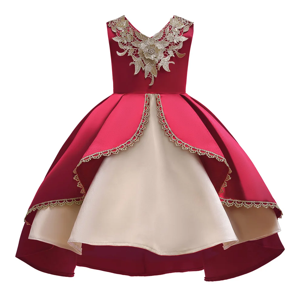 Детское пышное платье для маленьких девочек на Рождество и свадьбу; торжественное платье принцессы с цветочной вышивкой для девочек;
