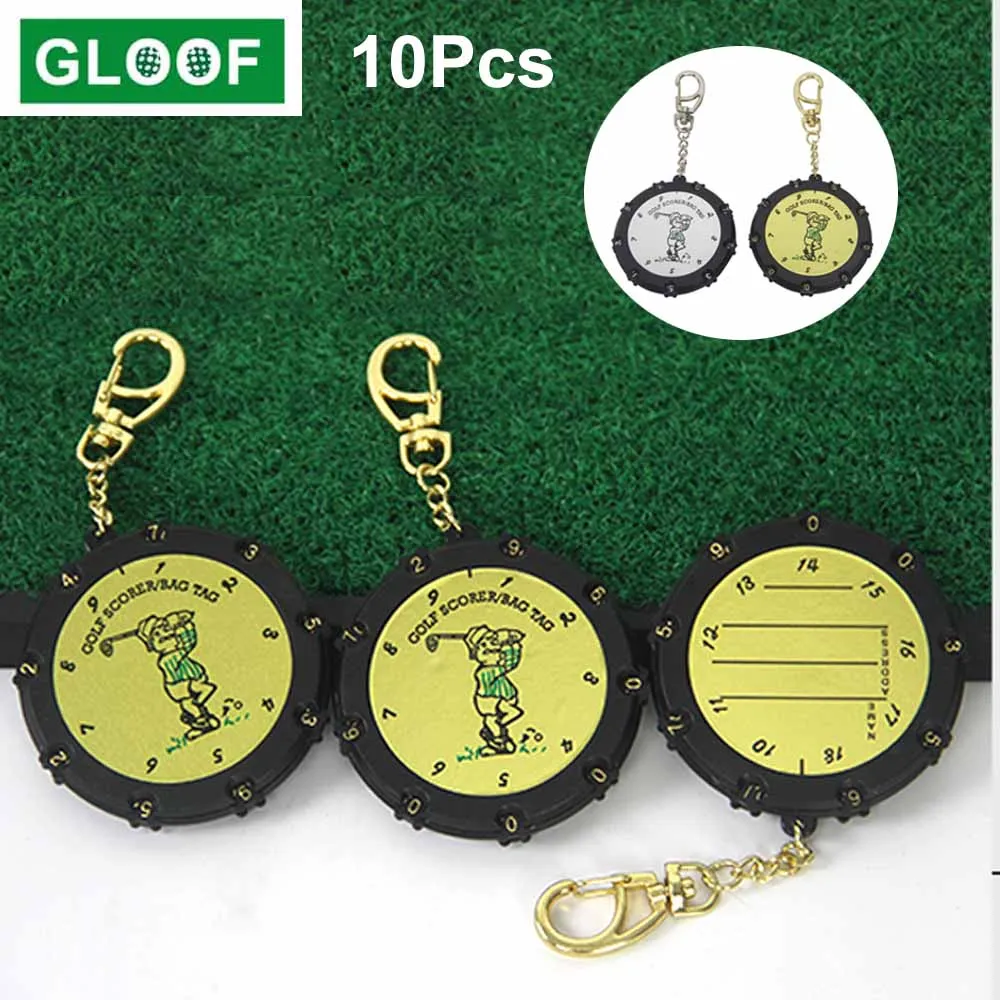 

10Pcs/lot Plastic 18 Holes Golf Stroke Putt Score Card Counter Golf Score Indicator Key Chain Environmental Golf Score Counter
