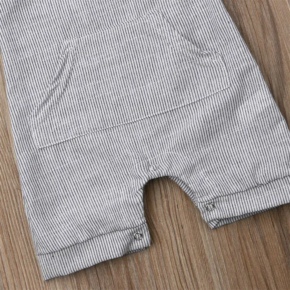 Newborn Baby Boy Girl Outfit Clothes Romper Tops Jumpsuit Shorts Pants One-Piece sleeveness rompers O Neck Striped Jumpsuit