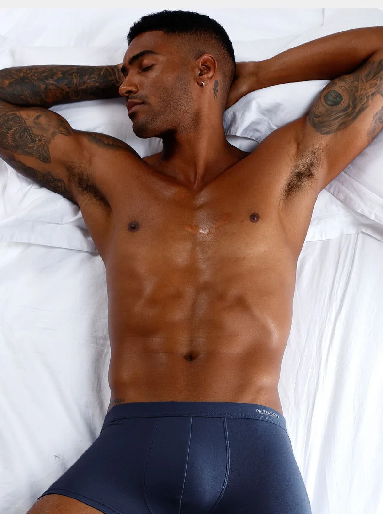 4PCS/Lot Men Underwear Cotton Boxers Panties Comfortable Sexy Solid Cuecas Trunks Mens Underpants Shorts Sexy Solid Male Panties