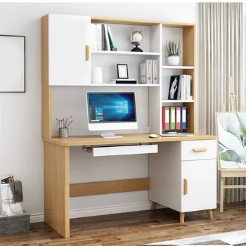 

New Overseas Hot Sale Desk Bookcase Combination Computer Desktop Desk Home Student Bookcase + Computer Desk Combination 6*