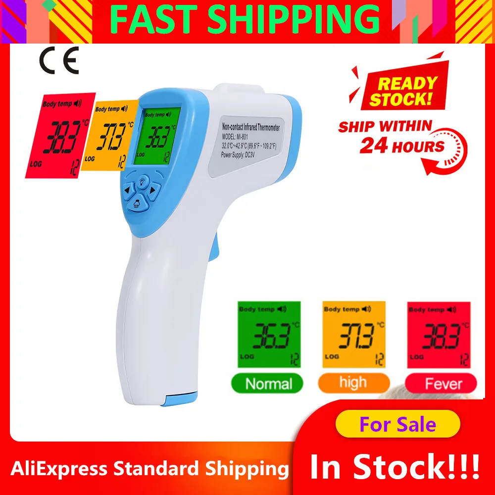 

Tricolor Handheld Infrared Thermometer Gun High Precision Portable Non-Contact Baby Adult Forehead Body Digital Thermometer