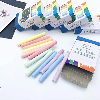 

Mixed Colour White Chalk Sticks Pack Kids Playground School Art Learning 12/100pcs NC99
